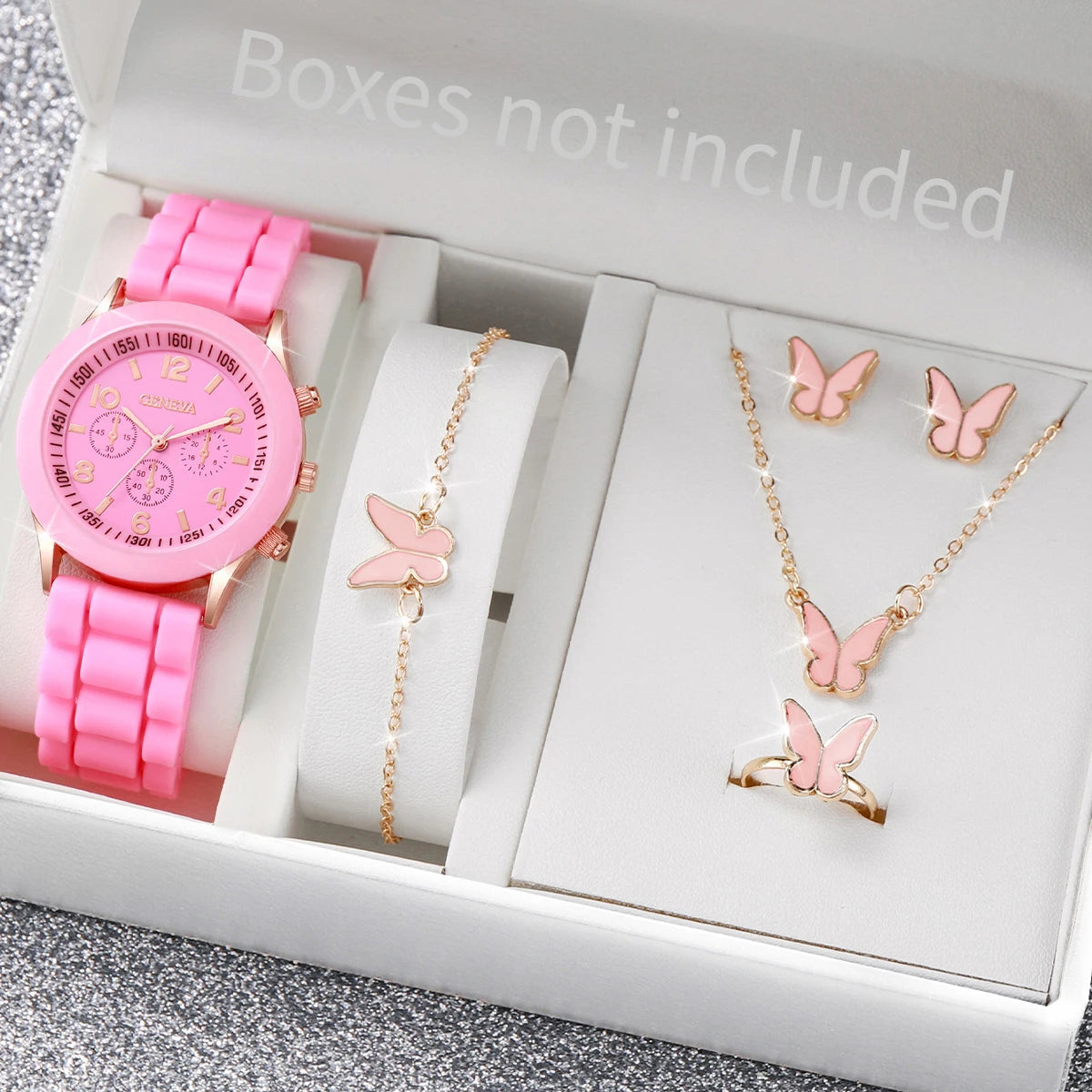 Ensemble de montres à quartz avec bracelet en silicone pour femme, horloge à la mode, cadeau pour fille, sans boîte, 5 pièces, 6 pièces MAEJORKEN
