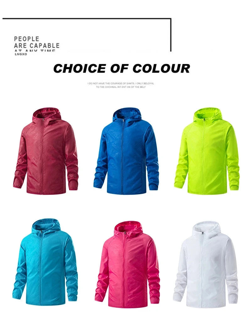 LNGXO hommes femmes vestes de randonnée imperméables Protection solaire coupe-vent Camping escalade manteau de pluie en plein air unisexe vêtements portables MAEJORKEN