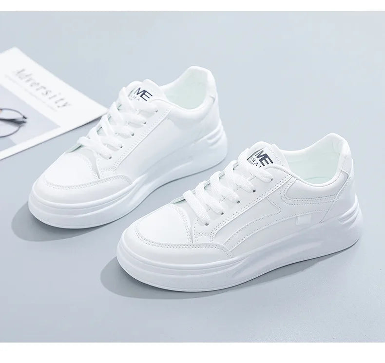Baskets en cuir PU à lacets, respirantes, décontractées, pour Jogging du 35 au 43