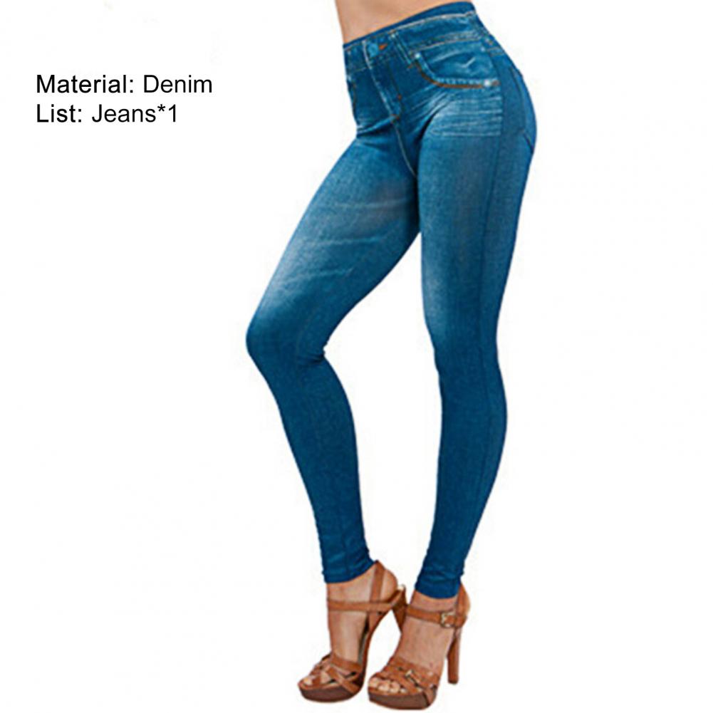 Jean en denim taille haute multi-poches
