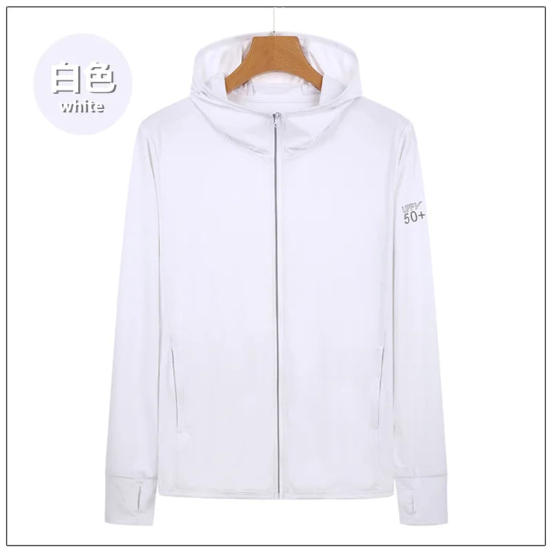 Veste de Protection solaire UPF50 + vêtements de sport, manteau en peau de soie glacée du S au 4XL