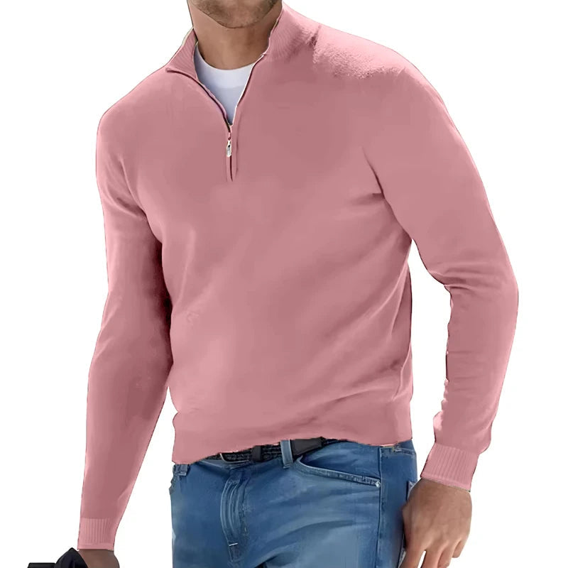 Sweat-shirt chaud couleur unie en V MAEJORKEN