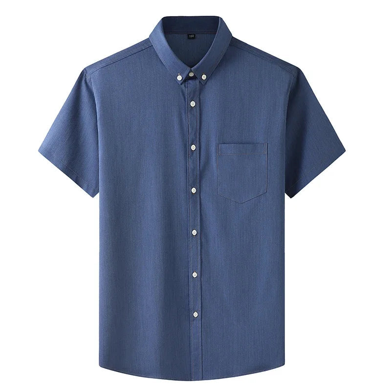 Chemise à manches courtes d'été, couleur unie, grande taille du M au 8XL MAEJORKEN