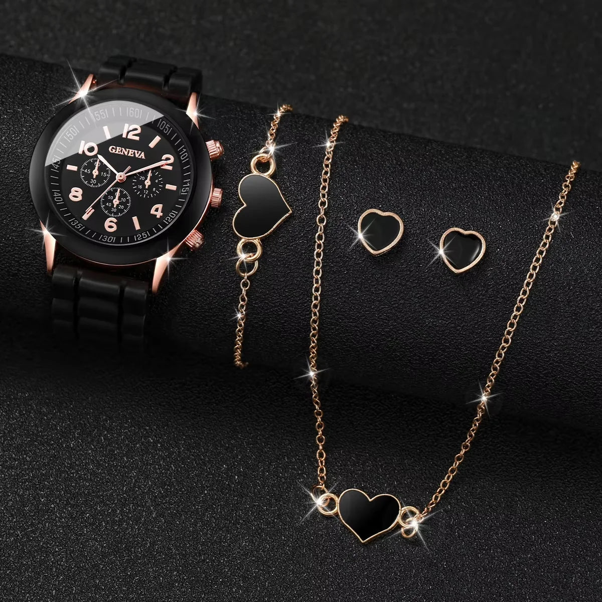 Ensemble de montres à quartz avec bracelet en silicone pour femme, horloge à la mode, cadeau pour fille, sans boîte, 5 pièces, 6 pièces MAEJORKEN