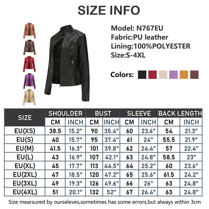 Blouson en simili cuir du XS au 4XL