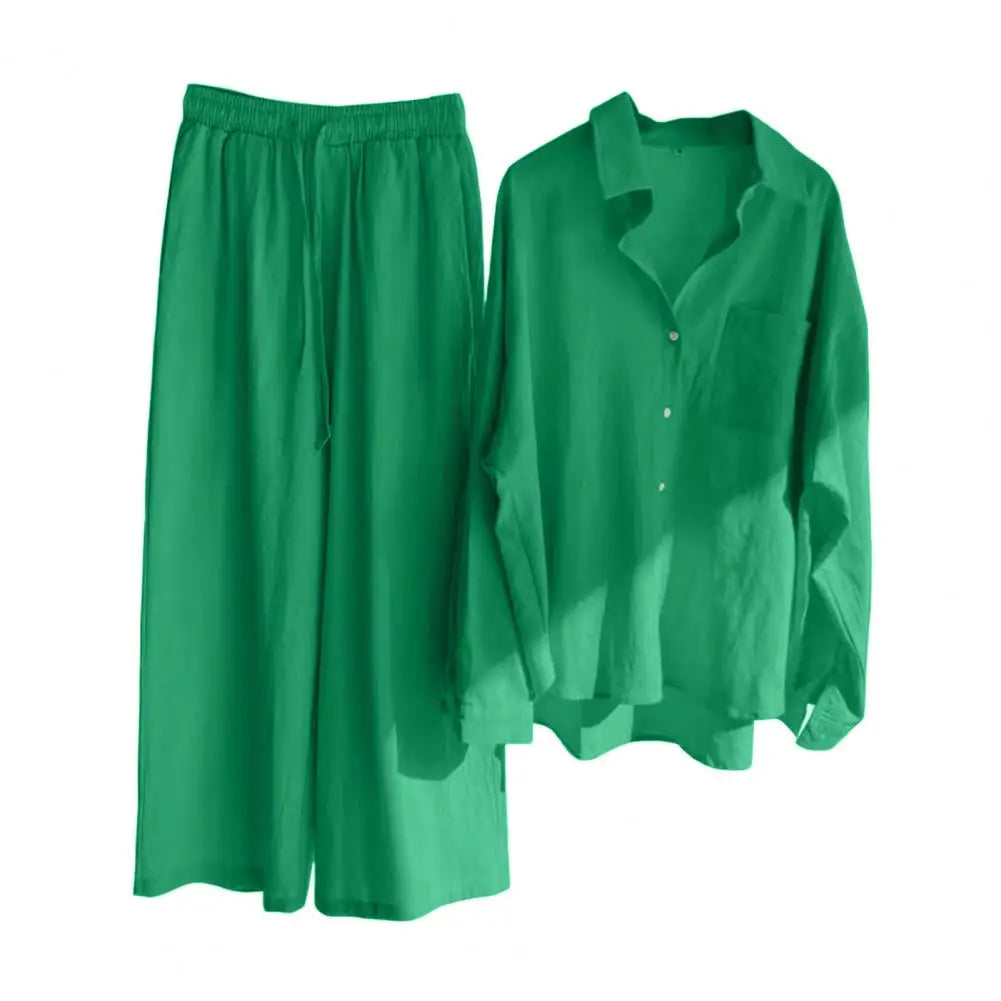 Ensemble chemise à manche et pantalon large du M au 5XL