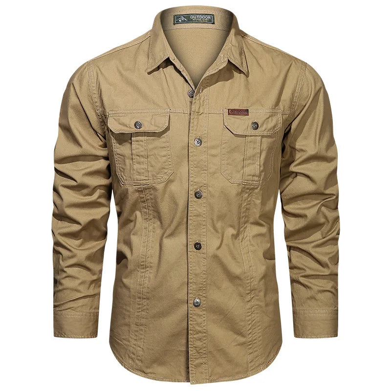 Chemise cargo à manches longues pour hommes du M au 5XL