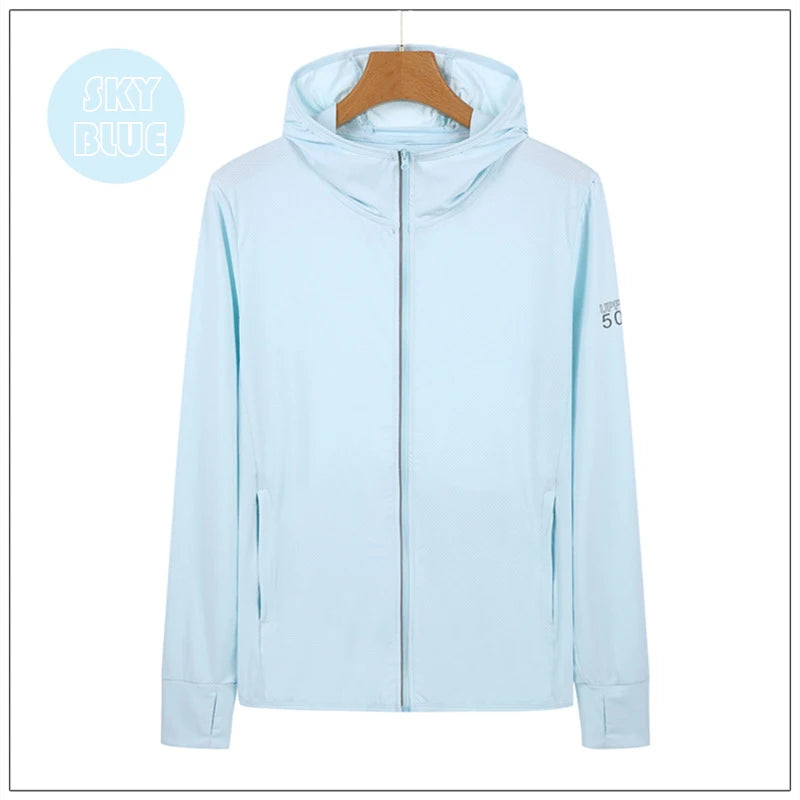 Veste de Protection solaire UPF50 + vêtements de sport, manteau en peau de soie glacée du S au 4XL