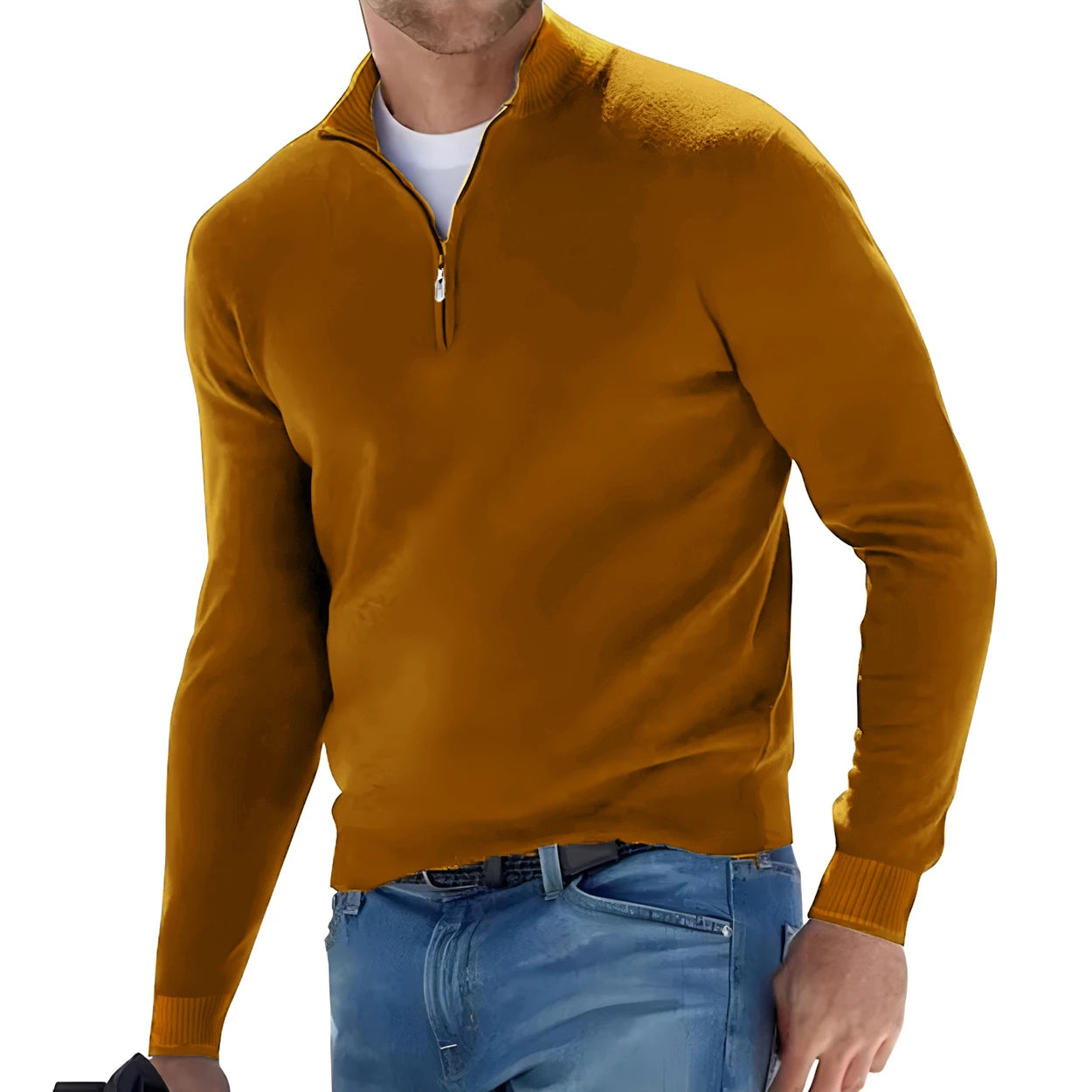 Sweat-shirt chaud couleur unie en V MAEJORKEN