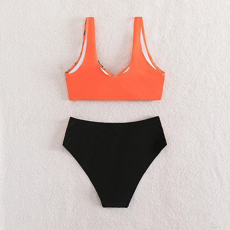 Maillot de bain blanc deux pièces micro rayé MAEJORKEN