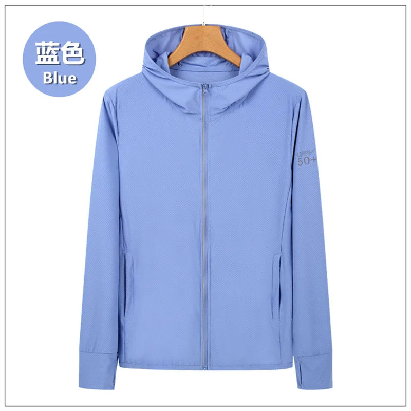Veste de Protection solaire UPF50 + vêtements de sport, manteau en peau de soie glacée du S au 4XL