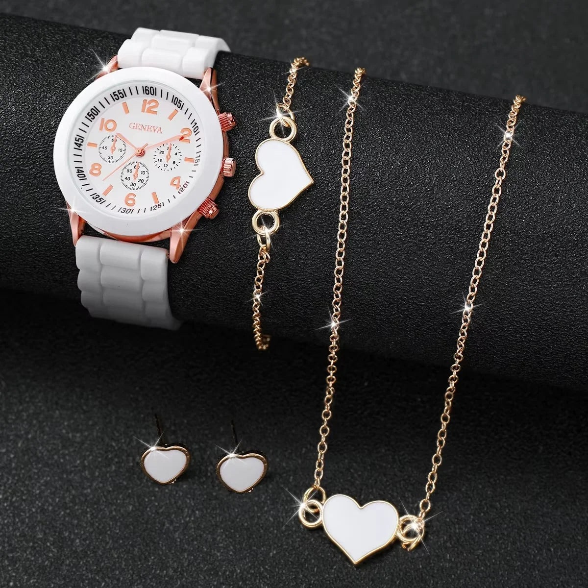 Ensemble de montres à quartz avec bracelet en silicone pour femme, horloge à la mode, cadeau pour fille, sans boîte, 5 pièces, 6 pièces MAEJORKEN