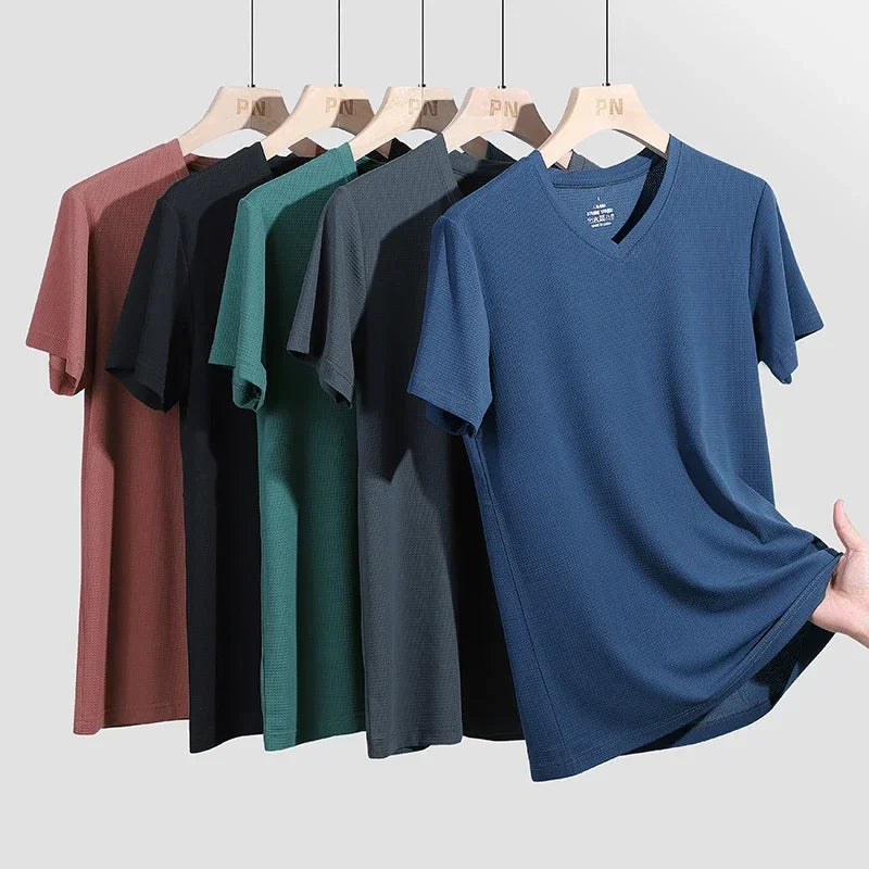 T-shirt à col en V pour hommes grande taille, 7XL, 8XL, 9XL