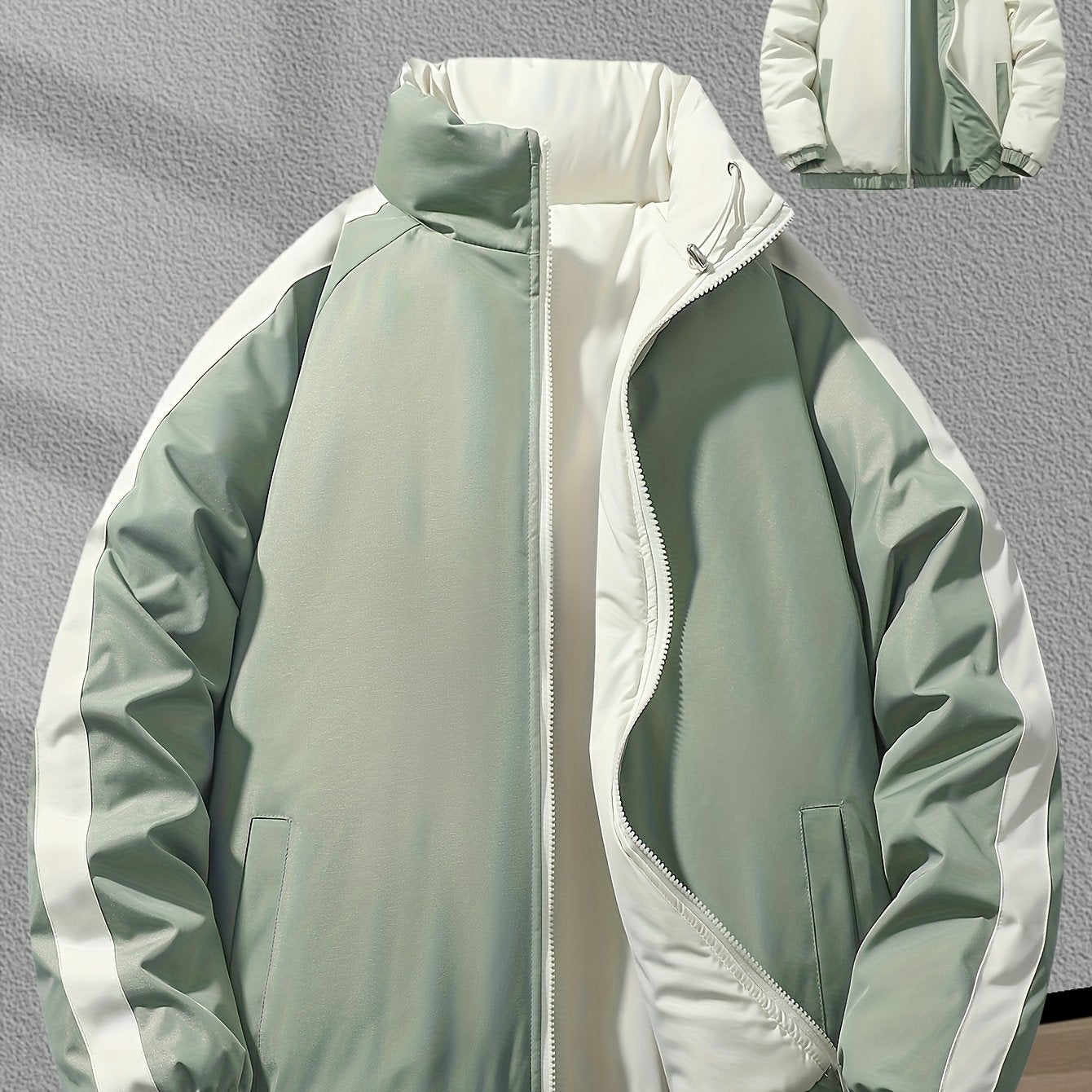 Blouson chaud réversible dotée de fermetures éclair de poignets élastiques et de poches inclinées du S au 3XL MAEJORKEN