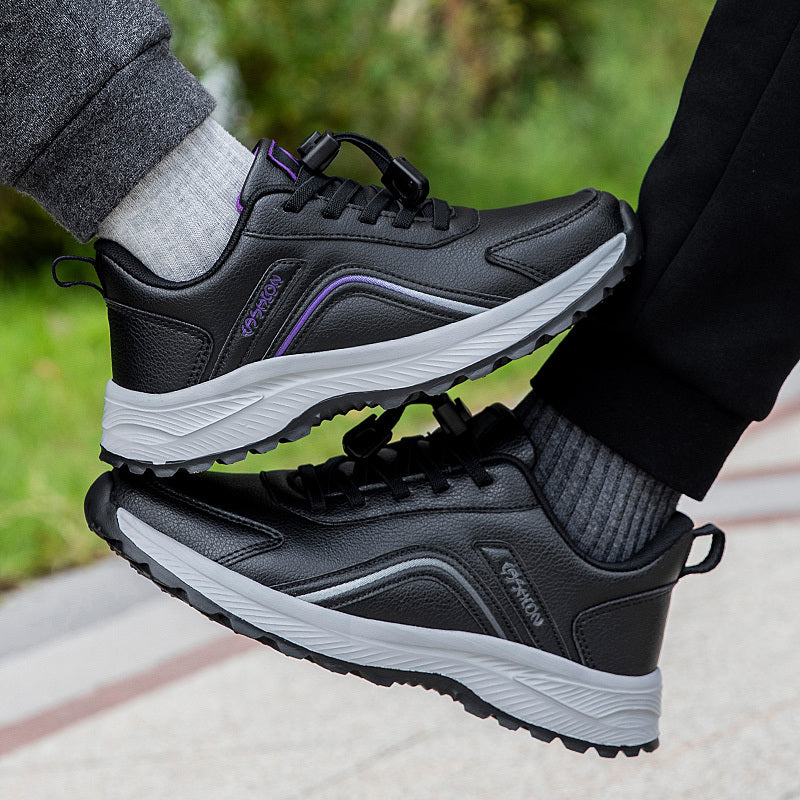 Women'S Non-Slip Walking Shoes - Slip-Resistant Rubber Sole, Cushioned TPR Outsole, Lace-Up Closure - All-Season Elderly Shoes for Seniors, Everyday & Formal Events - PU Synthetic Cover Upper - Non-Slip Grip for Stability & S MAEJORKEN
