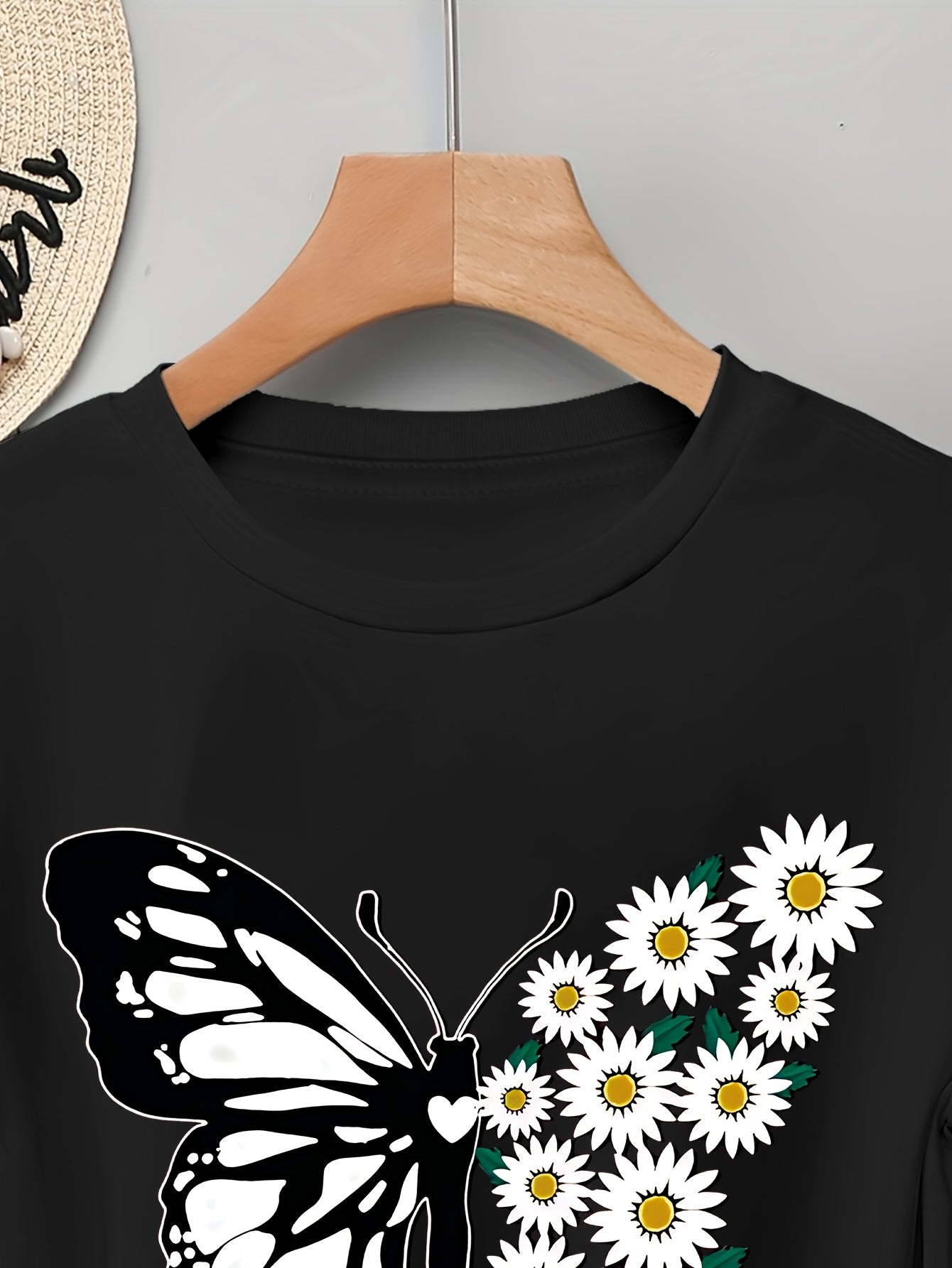 Pull à manches longues femme 100% coton imprimé papillon du S au 2XL