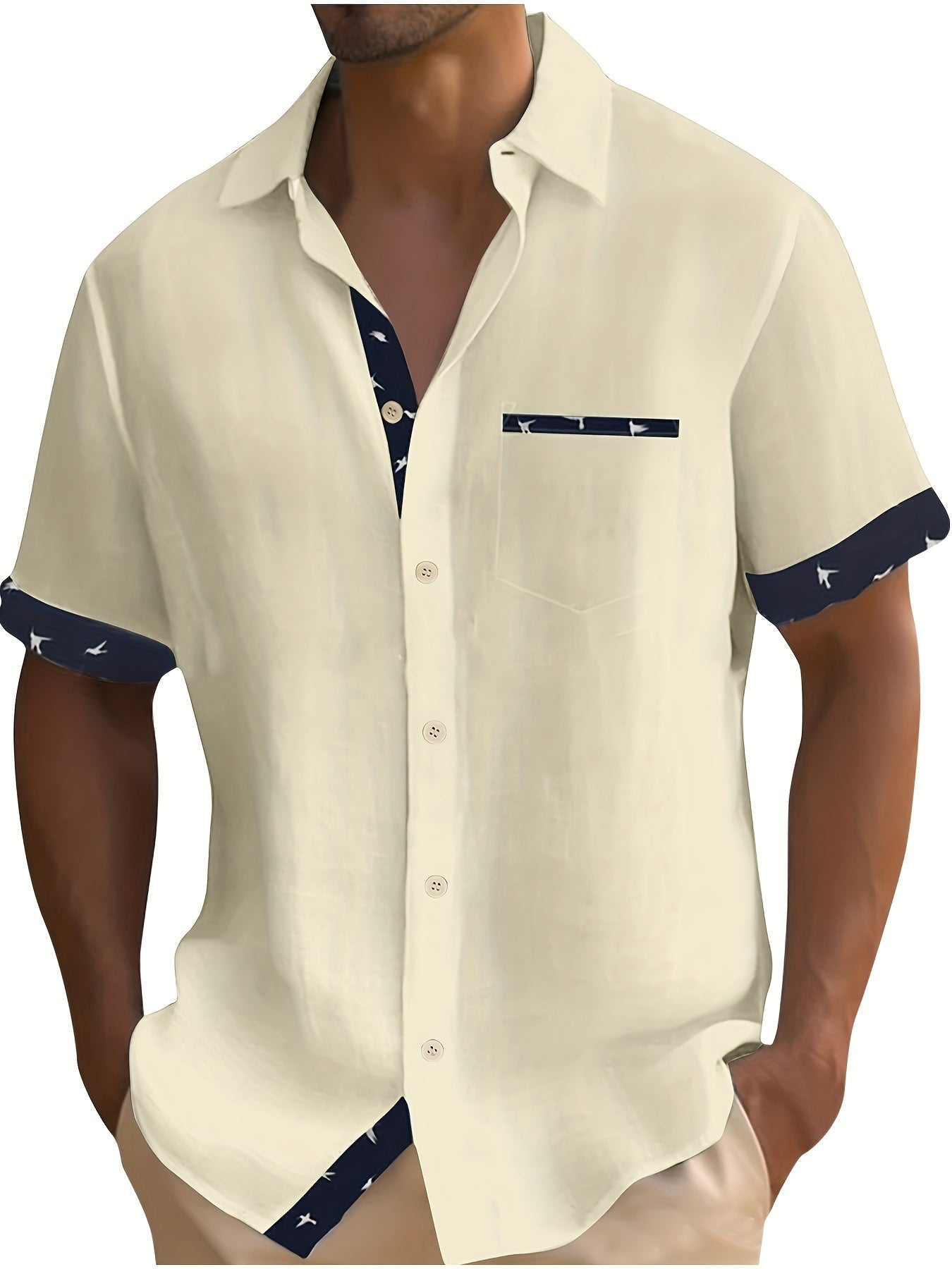 Chemise élégante en mélange de coton assorti de couleur du S au 3XL