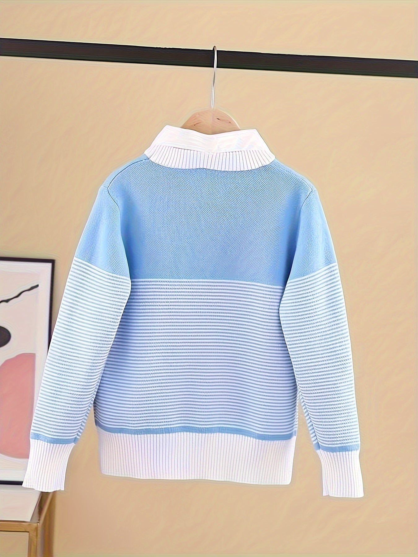 Pull en tricot à manches longues garçon du 4 au 13 ans