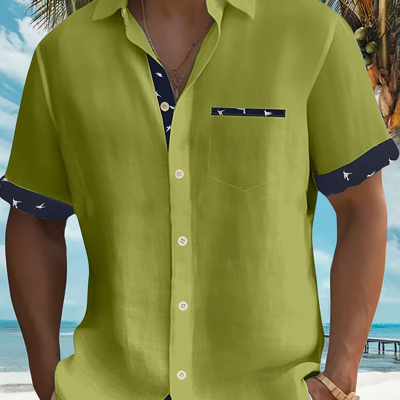 Chemise élégante en mélange de coton assorti de couleur du S au 3XL