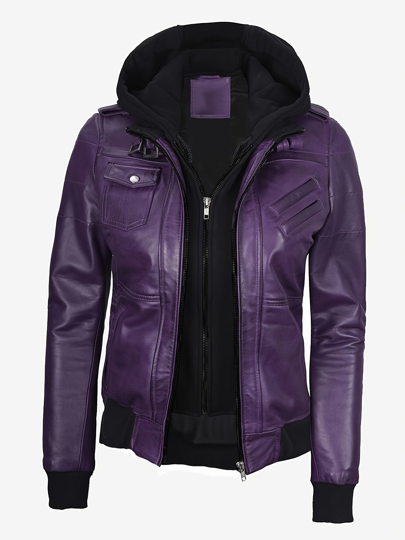 Blouson en cuir zippé élégant pour femmes du S au 2XL MAEJORKEN
