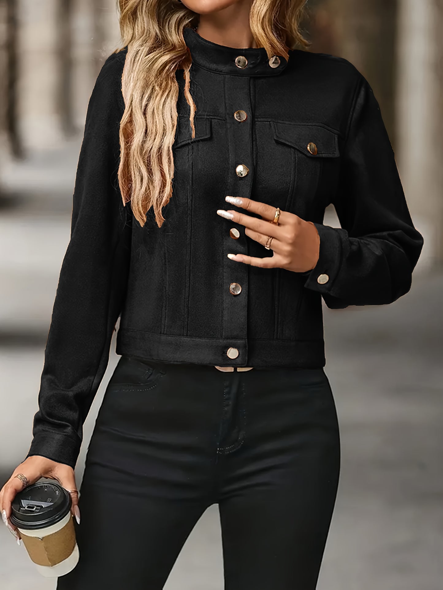 Veste en daim à manches longues d inspiration vintage du S au 2XL