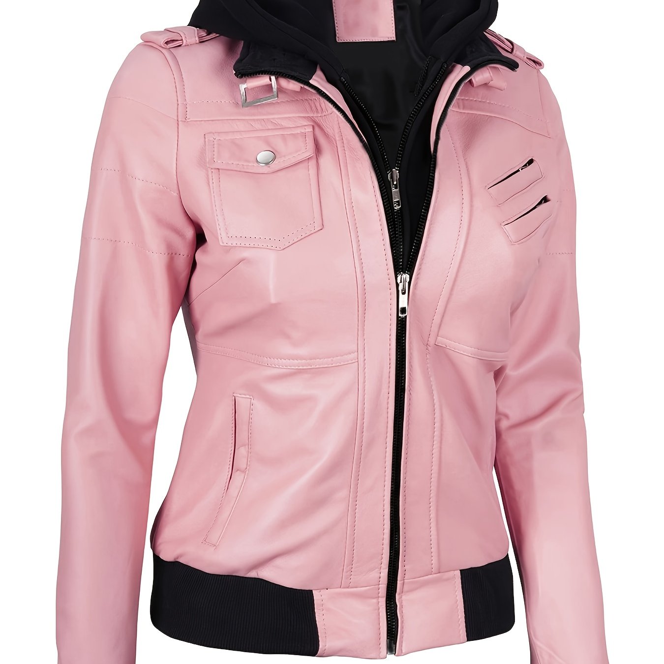 Blouson en cuir zippé élégant pour femmes du S au 2XL MAEJORKEN