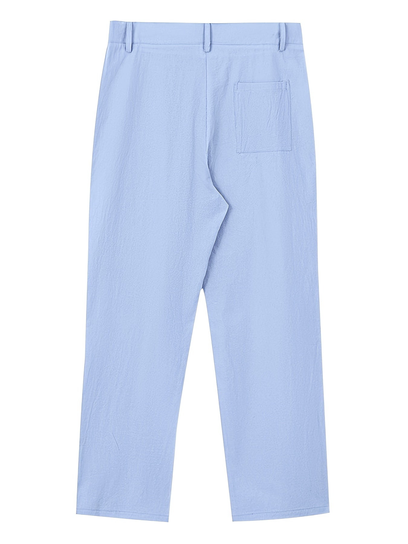 Men's Linen Suit Pants - Heavy-Duty Non-Stretch All-Season Business & Formal Wear, Light Business Casual Dress Trousers with White Piping (Matching Jacket Required), Versatile for Weddings & Office - Ideal Gift MAEJORKEN