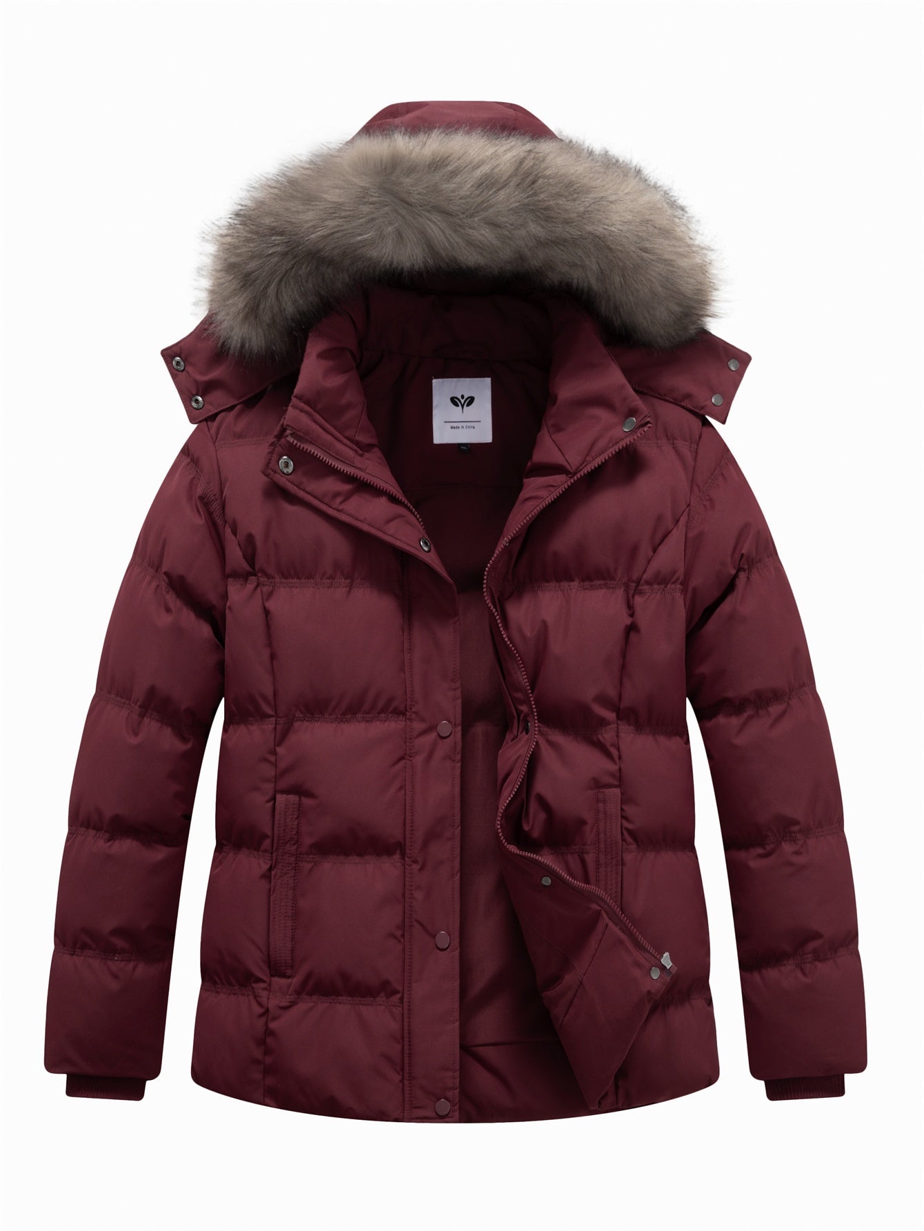 Manteau d hiver épais à capuche détachable en fausse fourrure femmes grande taille du XL au 5XL MAEJORKEN