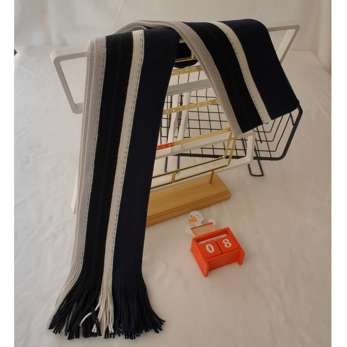 Echarpe élégante en tricot rayé - acrylique chaud MAEJORKEN