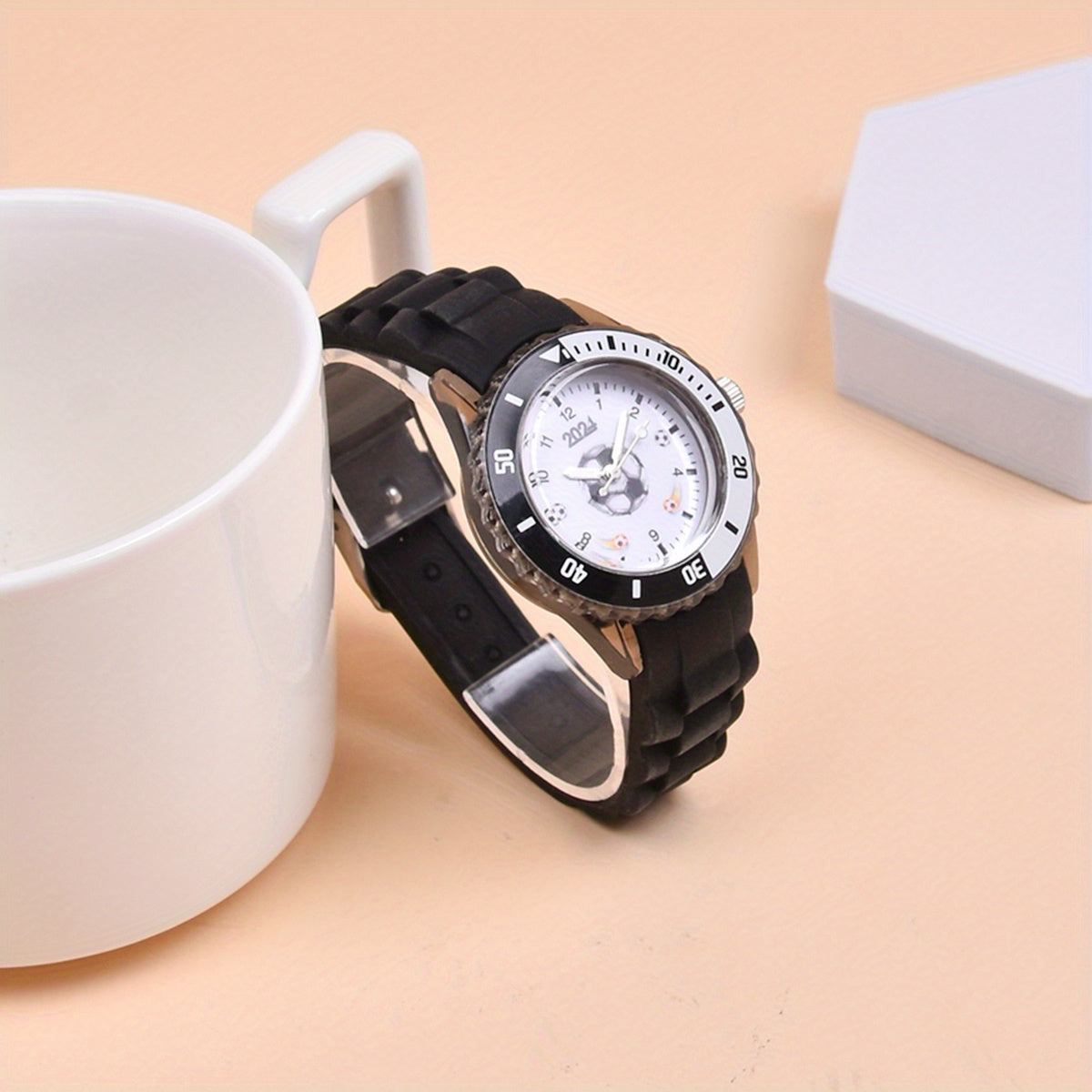 2024 New Double Movement LED Luminous Watch for Boys Football Sports Watch Adjustable Braided Rope Bracelet Set 2pcs MAEJORKEN