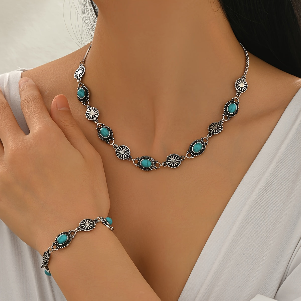 Collier +bracelet ou boucles d oreilles style bohème ( boitier non inclus ) MAEJORKEN