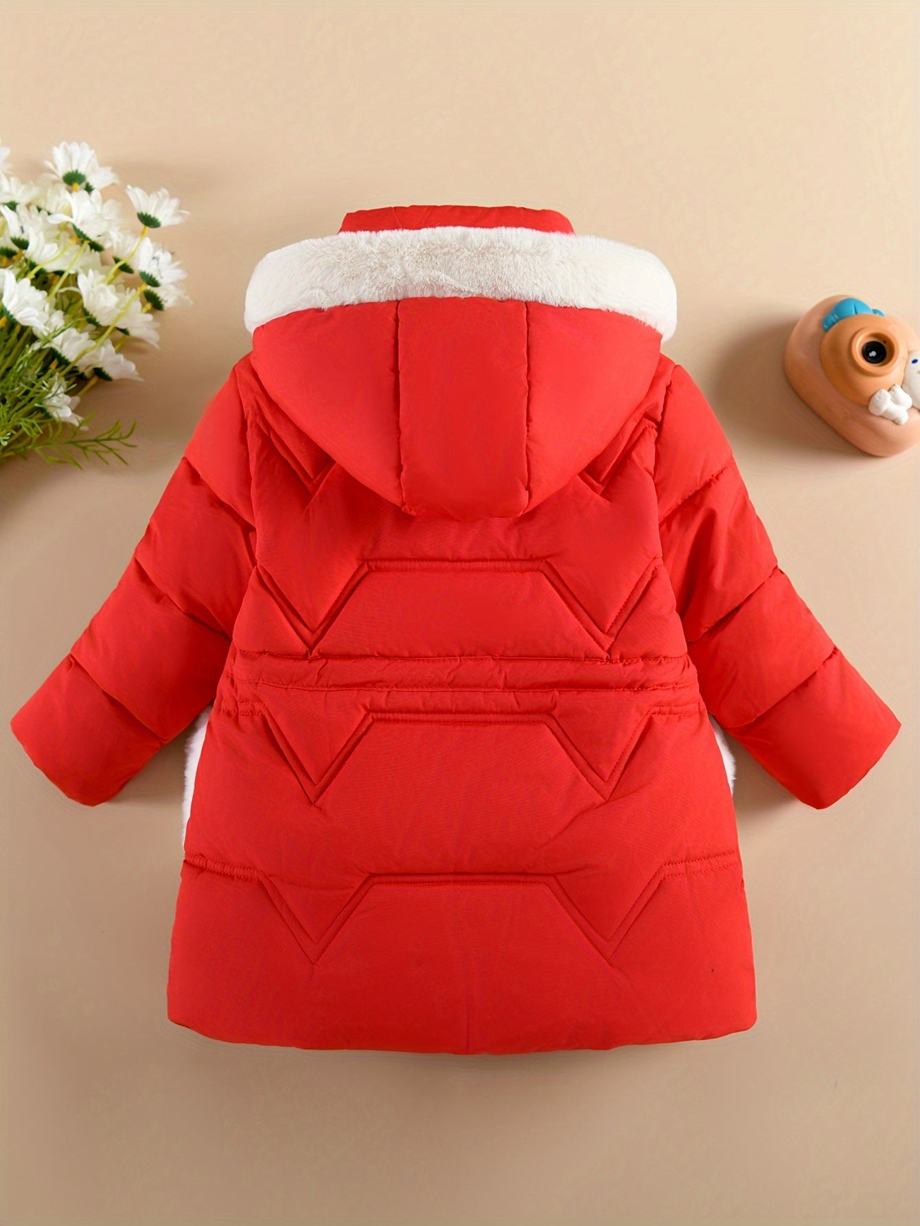 Doudoune à capuche couleur unie avec gant pour filles de 1 ans à 10 ans MAEJORKEN