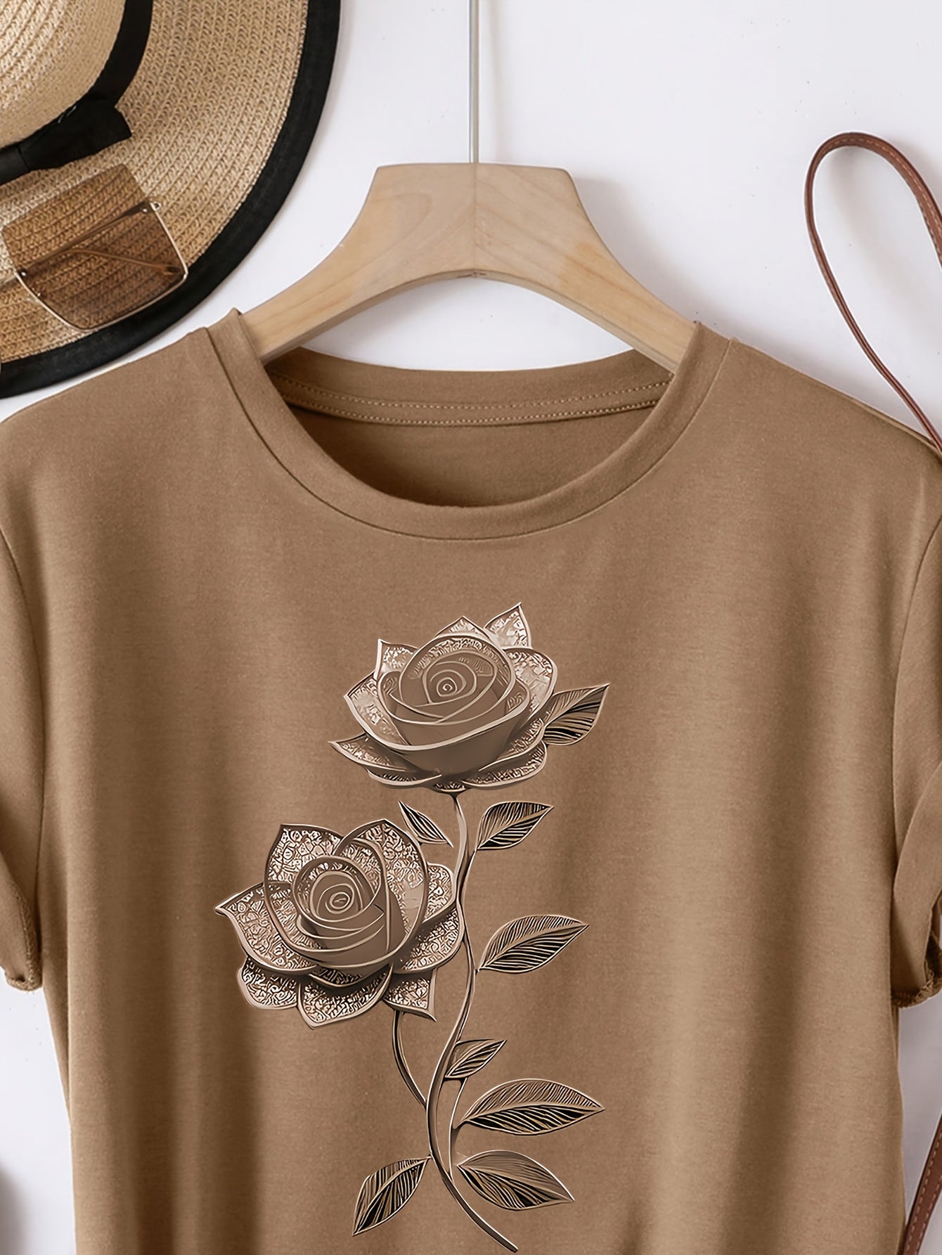 Lot de 3 t-shirts marron à col rond du S au 2XL
