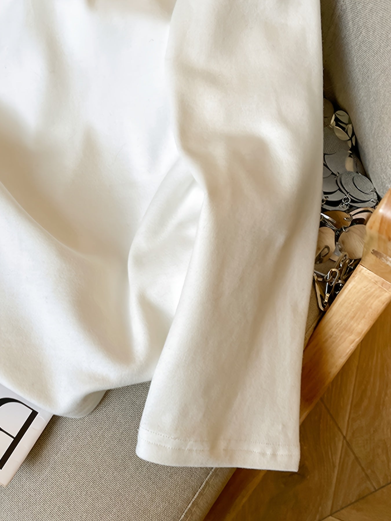T-shirt blanc à manche longues pour filles du 5 au 14 ans MAEJORKEN