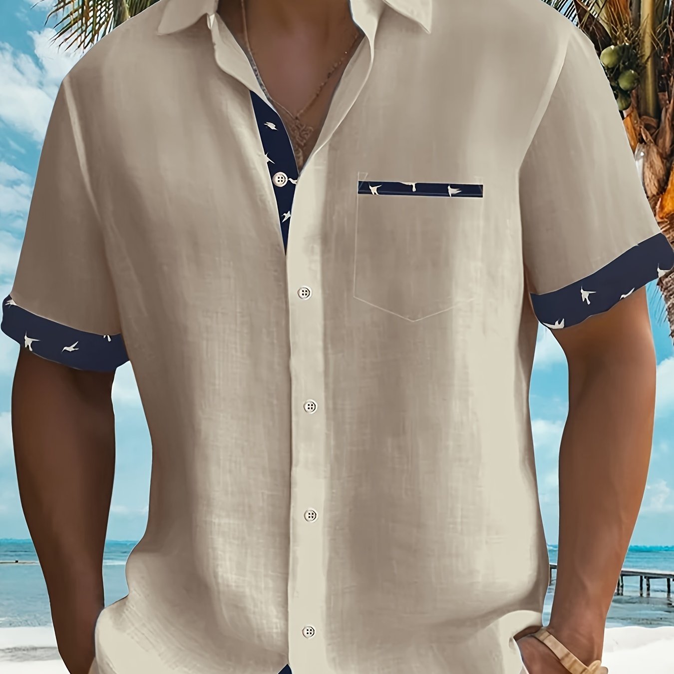 Chemise élégante en mélange de coton assorti de couleur du S au 3XL