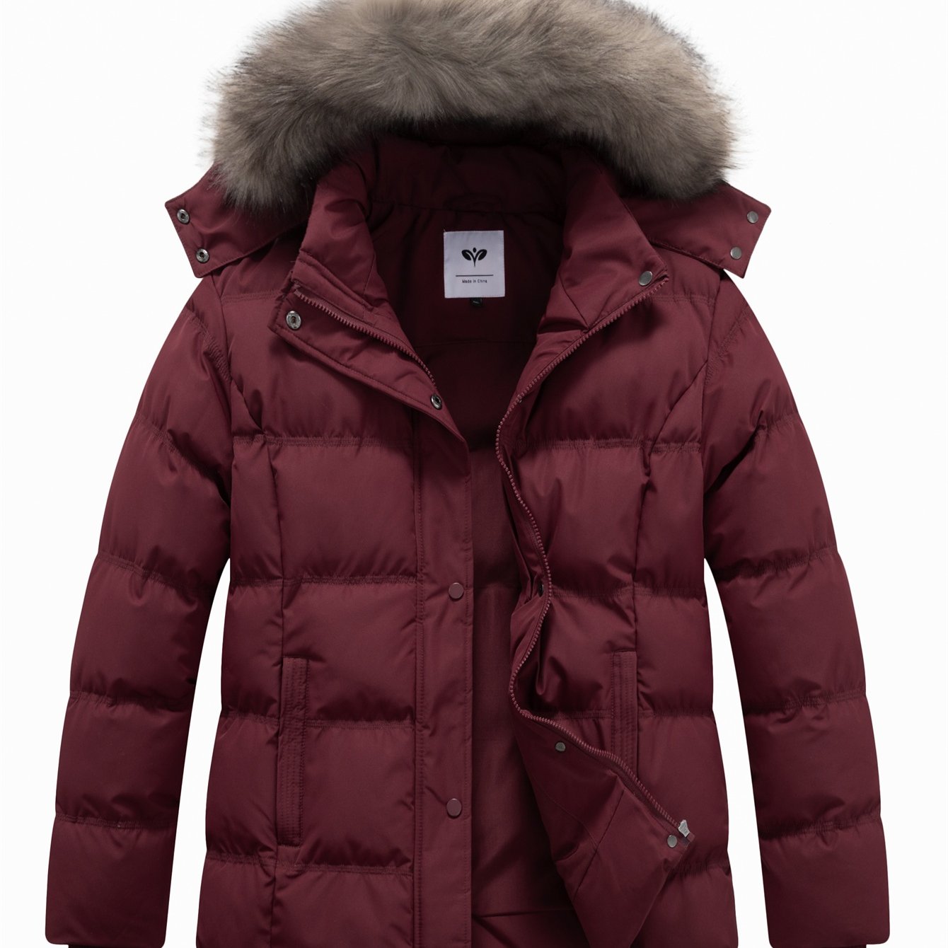 Manteau d hiver épais à capuche détachable en fausse fourrure femmes grande taille du XL au 5XL MAEJORKEN