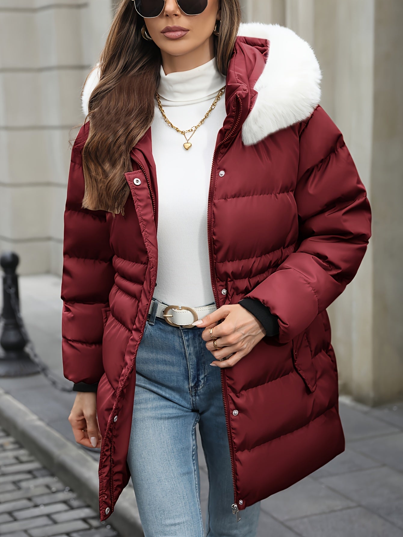 Blouson chaud à la mode grande taille femmes du XL au 5XL