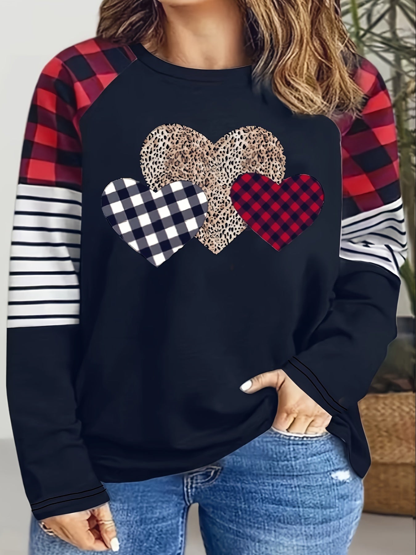 Sweat-shirt décontracté à manches longues du 1XL au 5XL