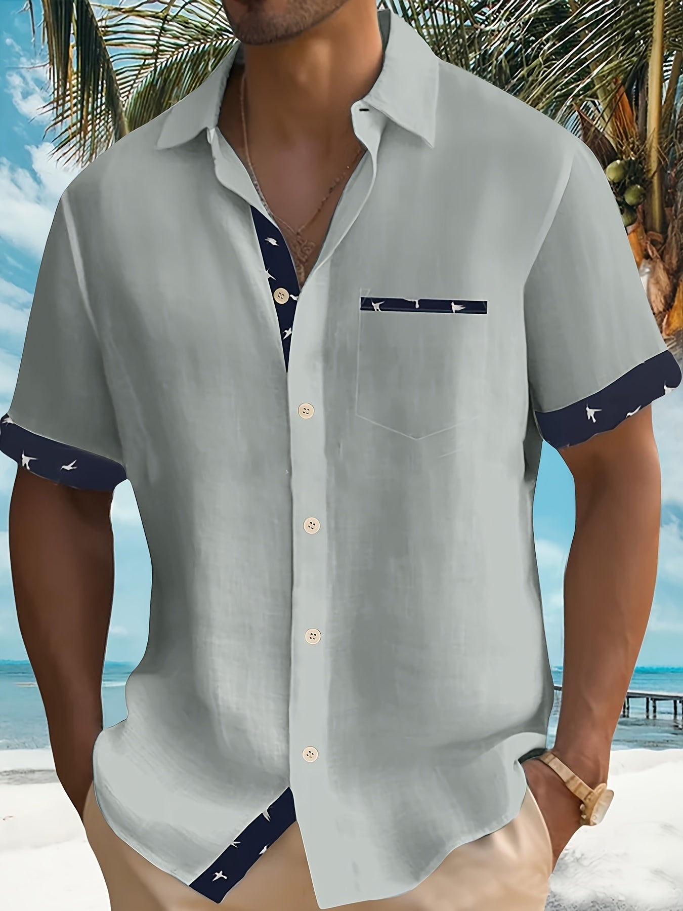 Chemise élégante en mélange de coton assorti de couleur du S au 3XL