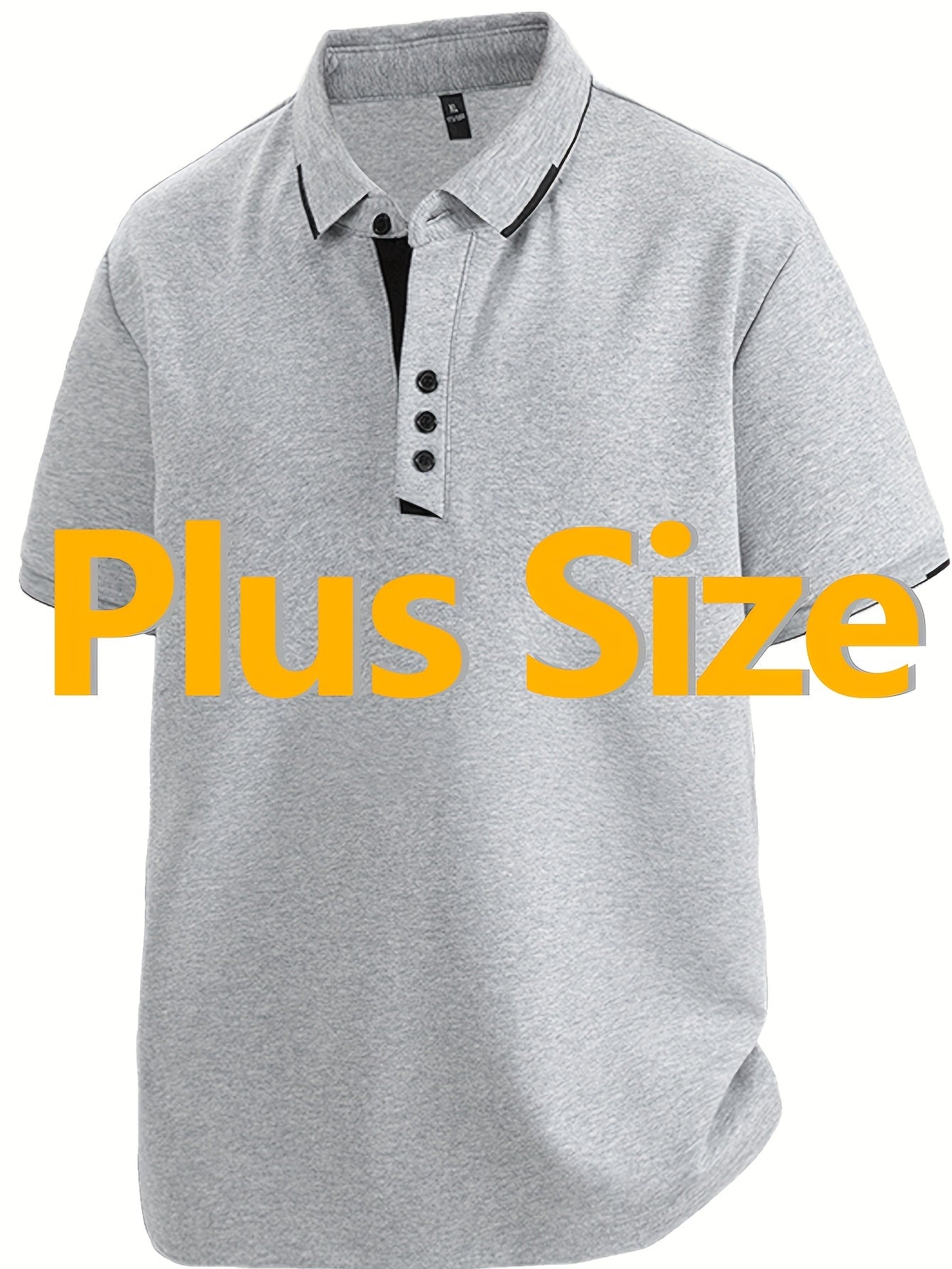 Men's Big & Tall Shirt - Soft Breathable Stretch Fabric Button-Up Collar Shirt, Non-Transparent Solid Color Collar Blouse for Business Casual, Golf, Casual Attire - Available in Black, Dark Navy, Grey, More Colors - Men/Teens MAEJORKEN