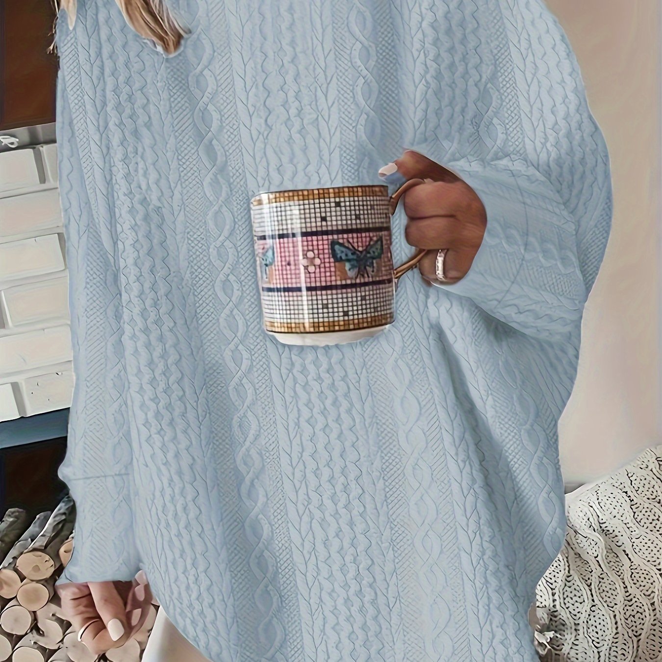 Pull à col rond de couleur unie 1XL au 5XL