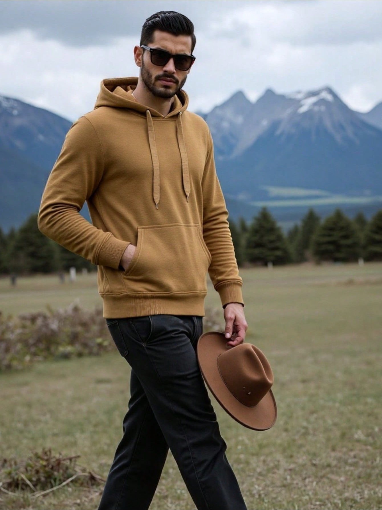 Sweat-shirt à capuche en coton et polyester hommes du M au 2XL MAEJORKEN