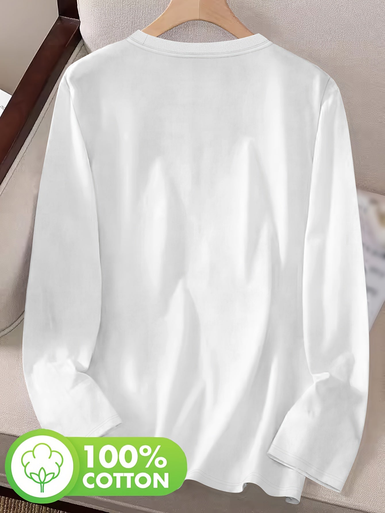 T-shirt à imprimé floral col rond 100% coton du S au 2XL MAEJORKEN