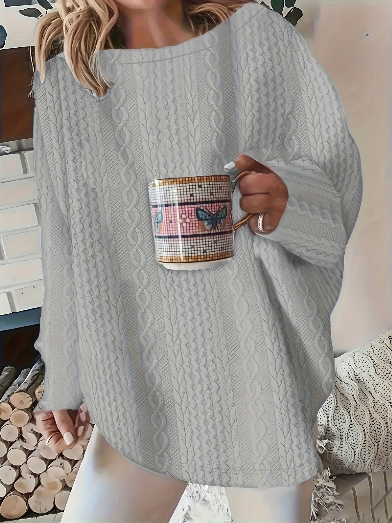 Pull à col rond de couleur unie 1XL au 5XL