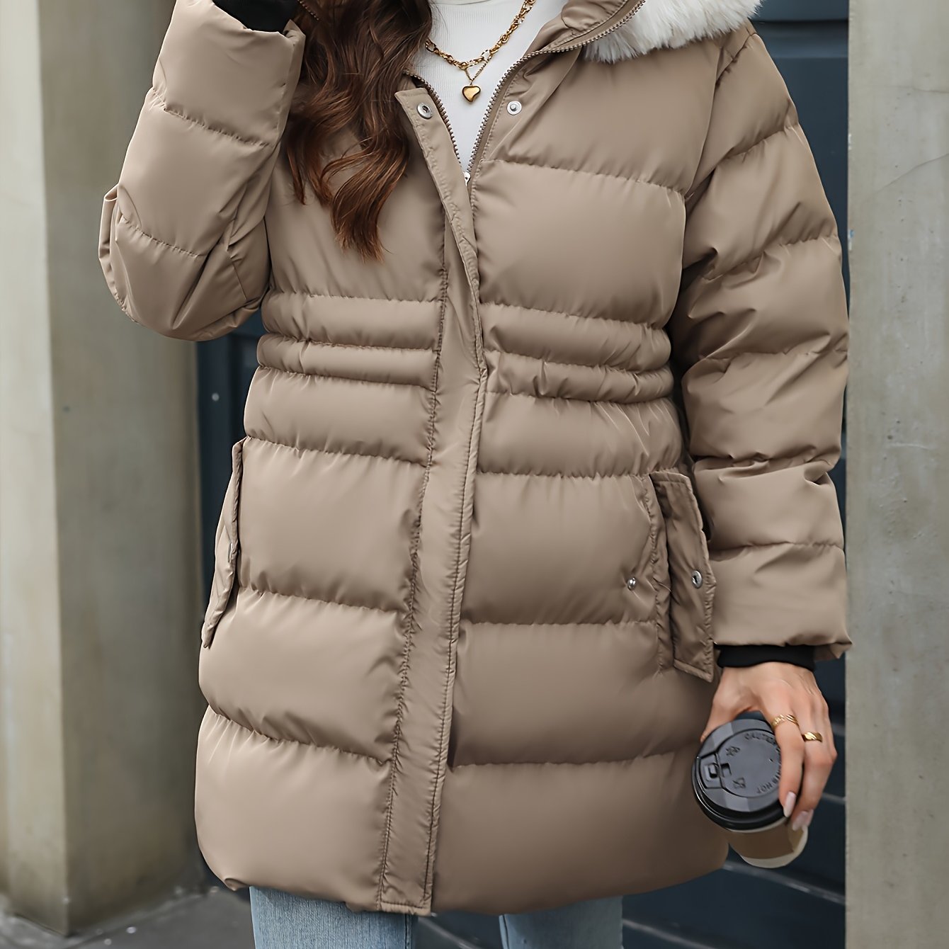 Blouson chaud à la mode grande taille femmes du XL au 5XL
