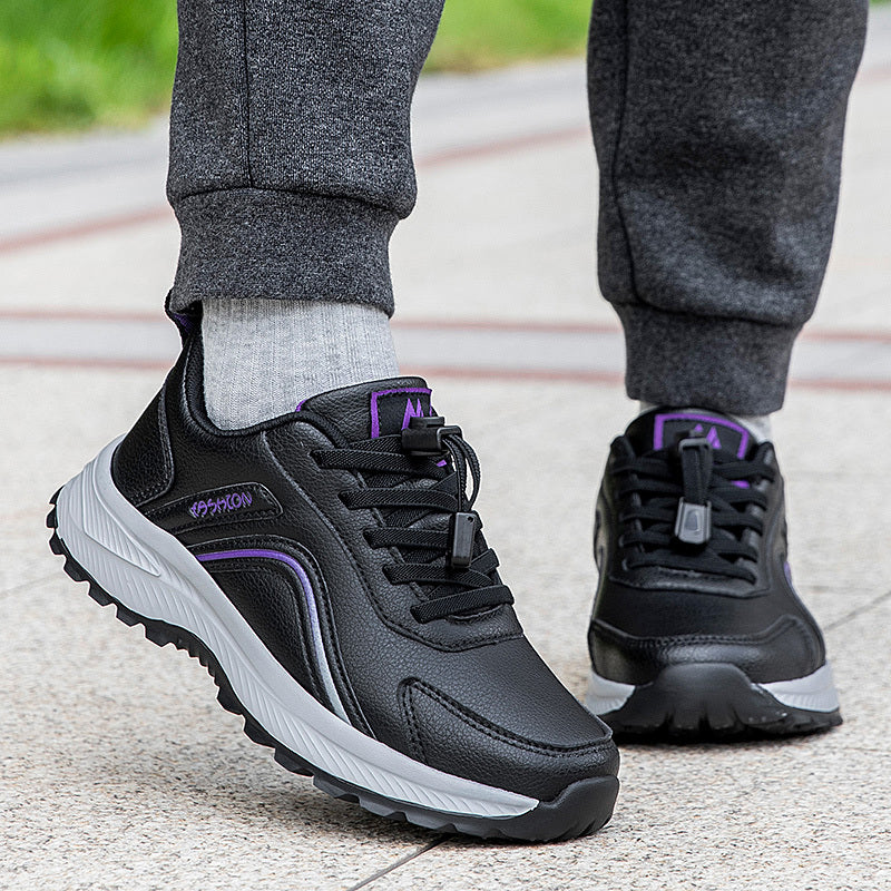 Women'S Non-Slip Walking Shoes - Slip-Resistant Rubber Sole, Cushioned TPR Outsole, Lace-Up Closure - All-Season Elderly Shoes for Seniors, Everyday & Formal Events - PU Synthetic Cover Upper - Non-Slip Grip for Stability & S MAEJORKEN