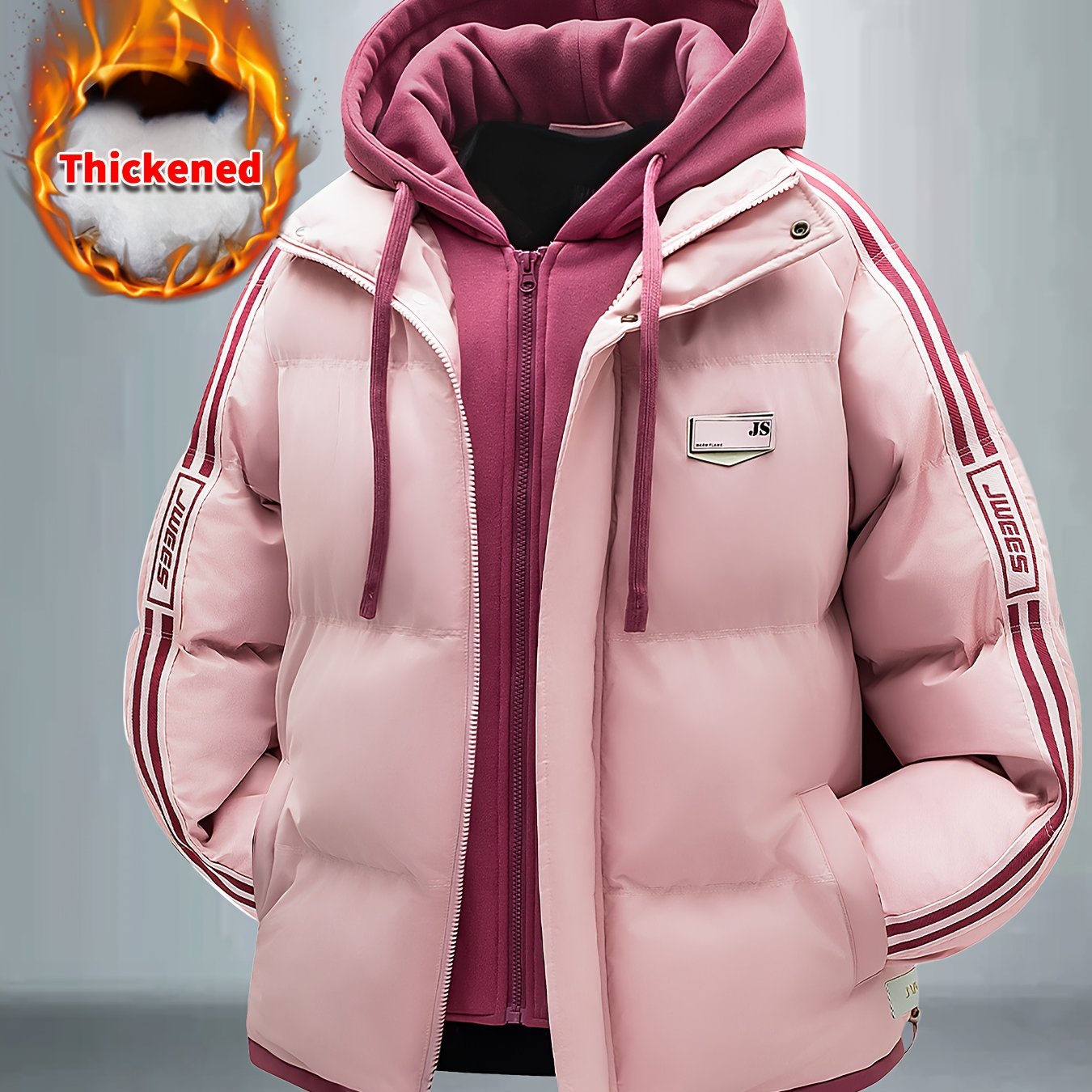 Blouson à capuche épais avec fermeture à glissière du S au 2XL MAEJORKEN