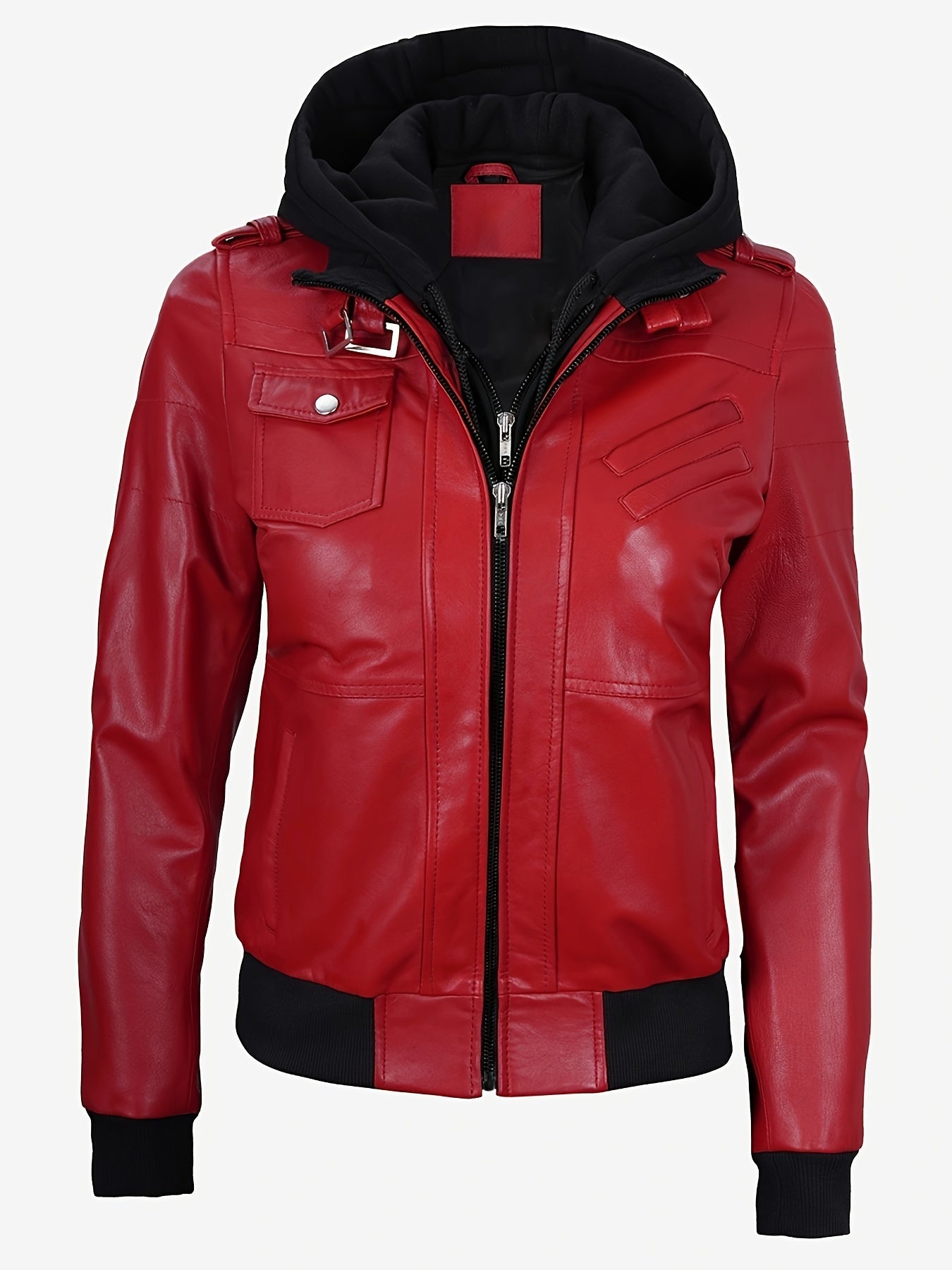 Blouson en cuir zippé élégant pour femmes du S au 2XL MAEJORKEN