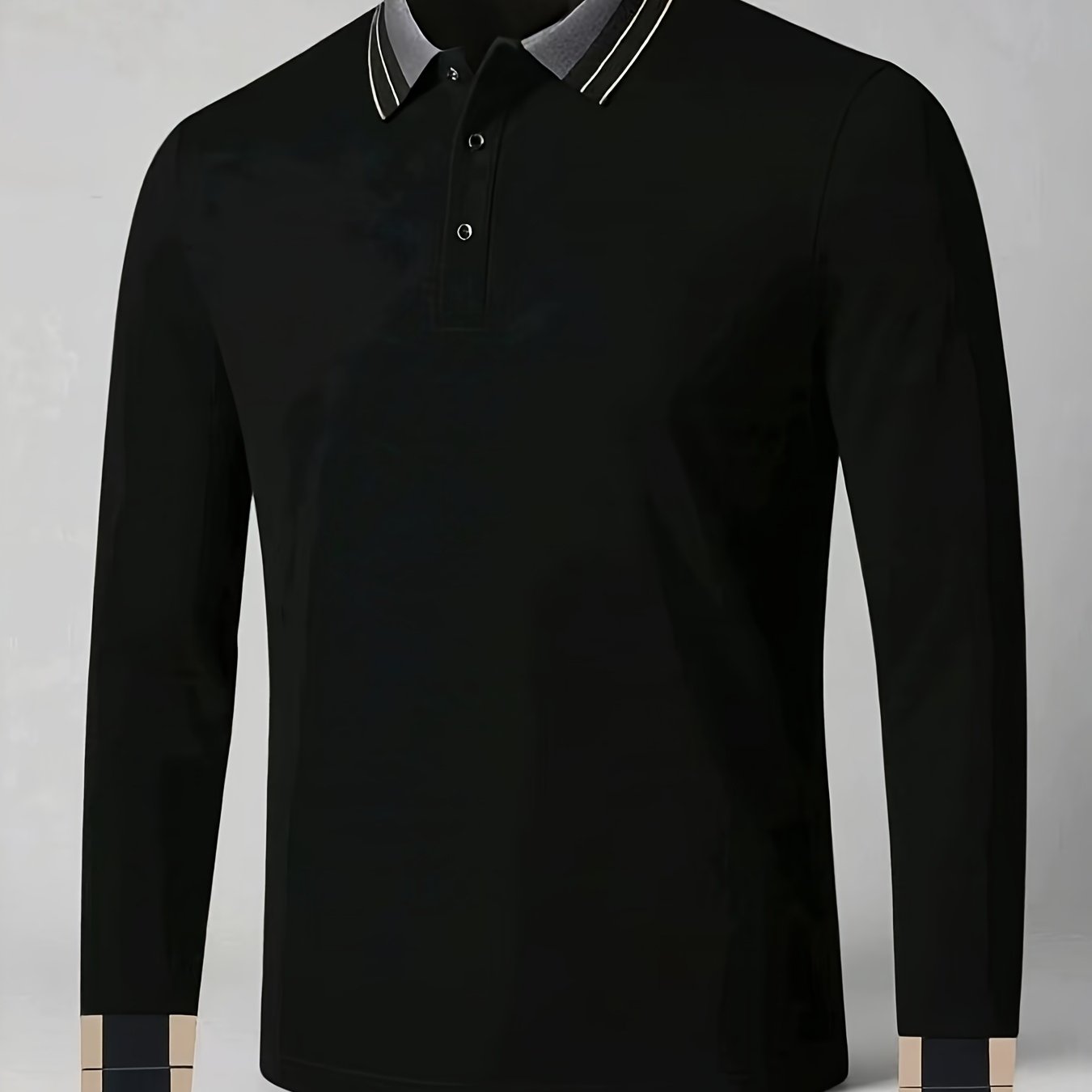 Pull à col boutonné à manches longues du S au 2XL