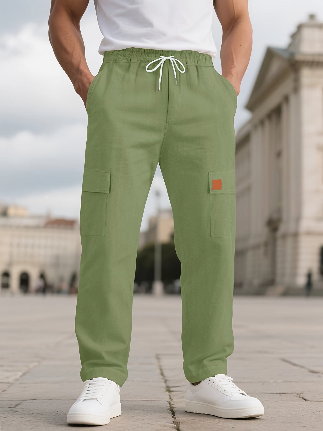 Pantalon cargo en lin multi poches du S au 3XL MAEJORKEN